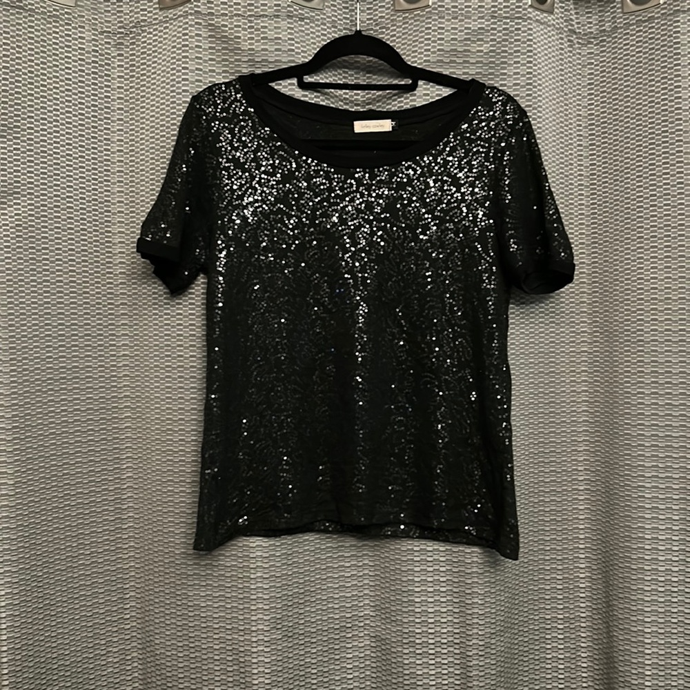 Kelley Cawley Sequin Short Sleeve Top